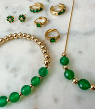 Load image into Gallery viewer, Emerald Flower Stud Earrings
