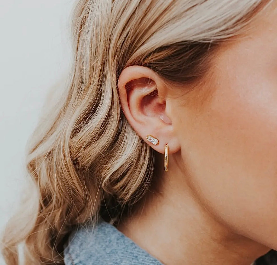 Brooklyn Baguette Stud Earrings