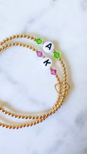 Load image into Gallery viewer, Bianca Initial Birthstone Bracelet (Black Letter)
