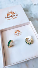 Load image into Gallery viewer, Eden Emerald Hoops
