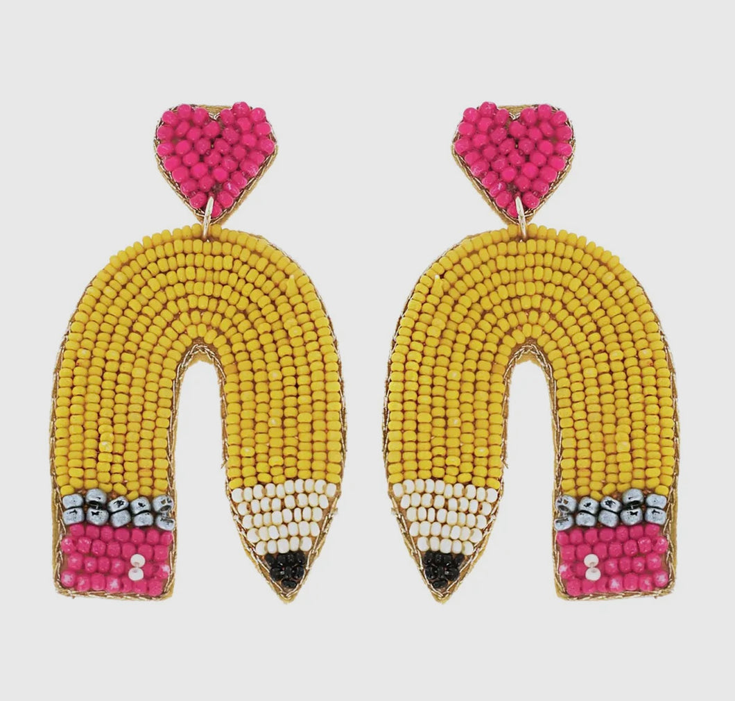 Pencil Heart Earrings