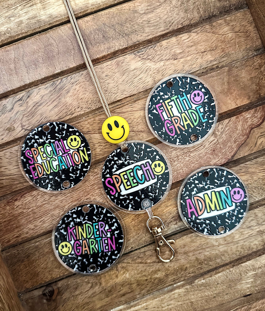 *Chloe Composition Notebook Smiley Lanyard*