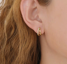 Load image into Gallery viewer, Celine Double Huggie Hoops
