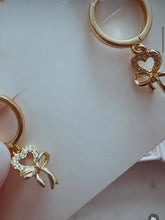 Load image into Gallery viewer, Bianca Heart Bow Hoops
